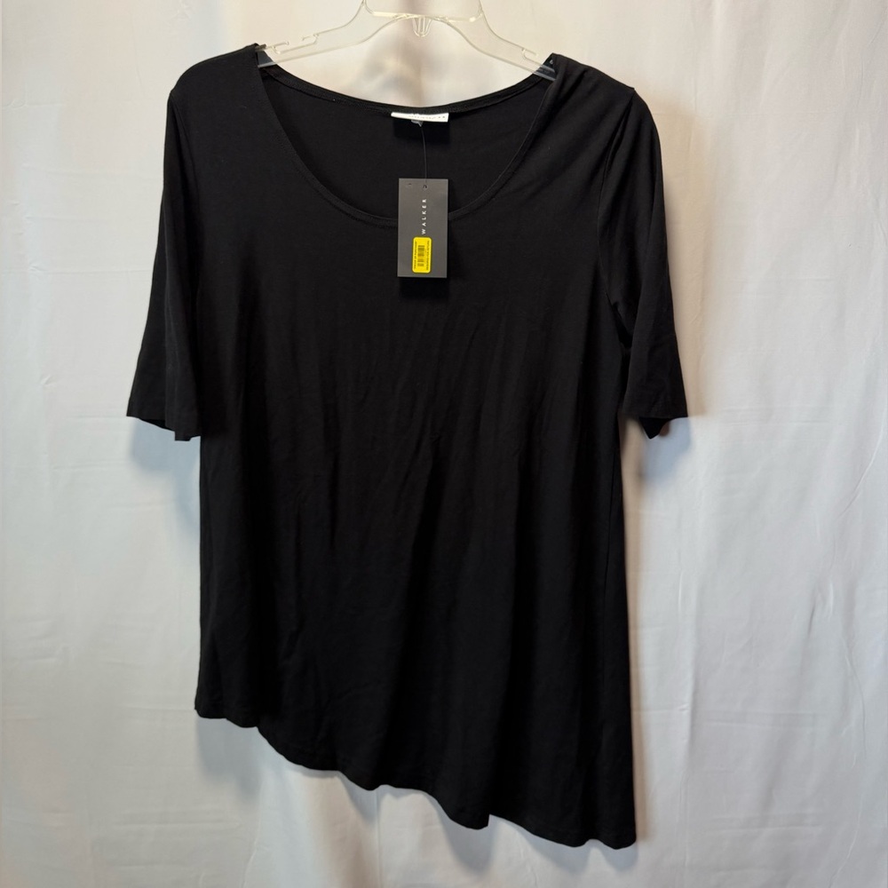 Bryn Walker NWT Una Tunic Black Organic Cotton Bamboo Asymmetrical Dress